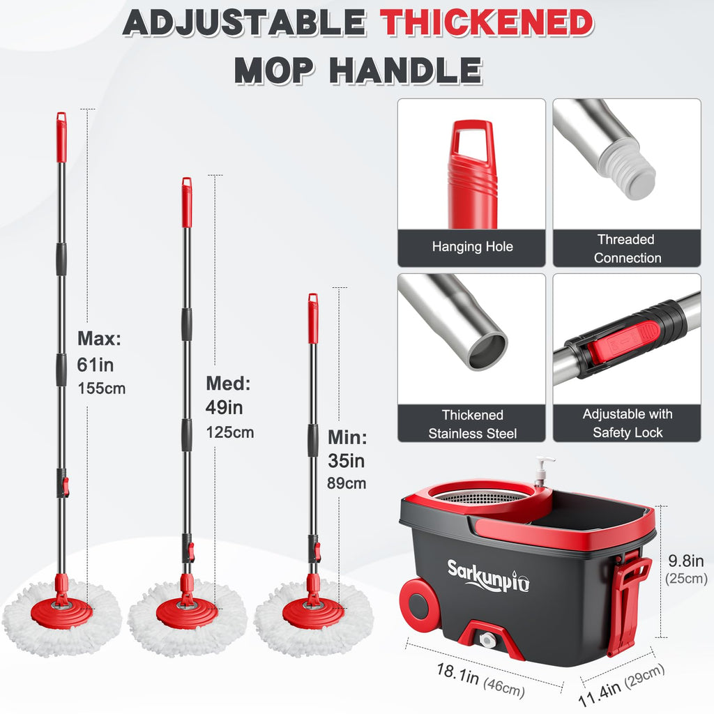Spin Mop and Bucket System | Stainless Steel Wringer

