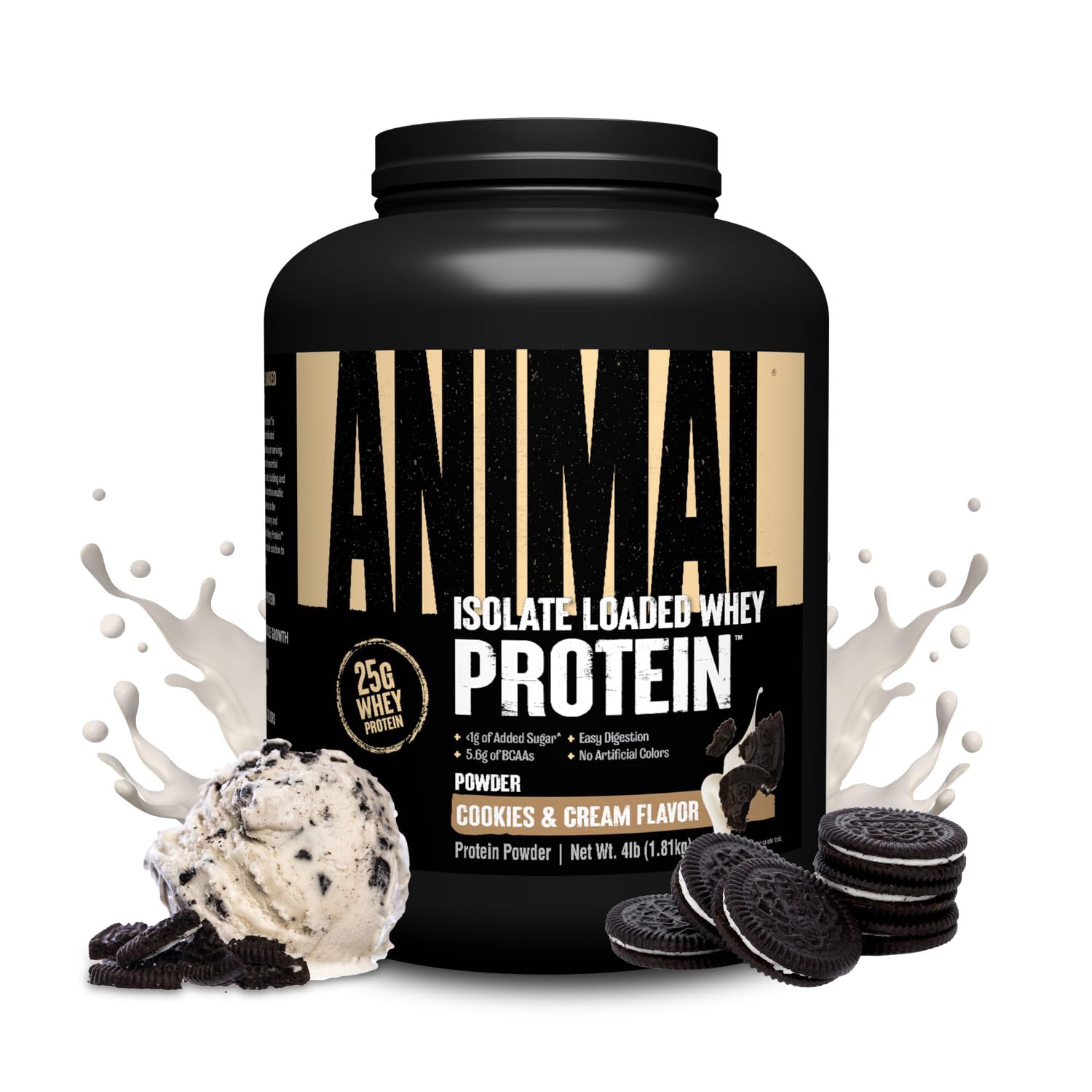 Animal Whey Isolate Protein Powder - 25g Protein, Digestive Enzymes