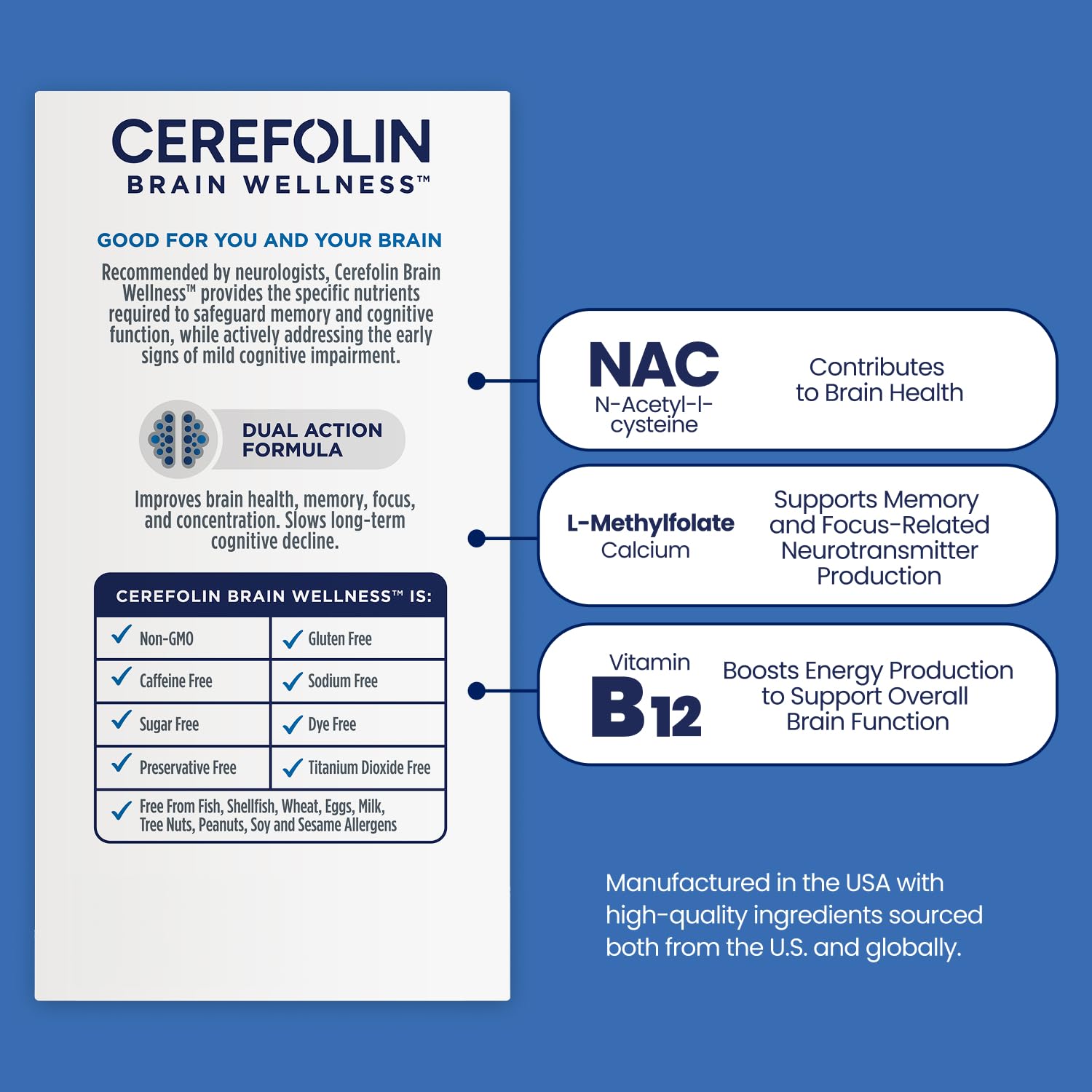 Cerefolin Brain Wellness Cognitive Support Supplement

