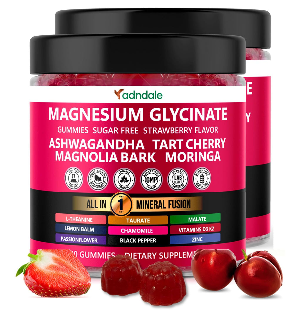 Adndale Magnesium Glycinate Gummies 400 mg, Wellness Blend