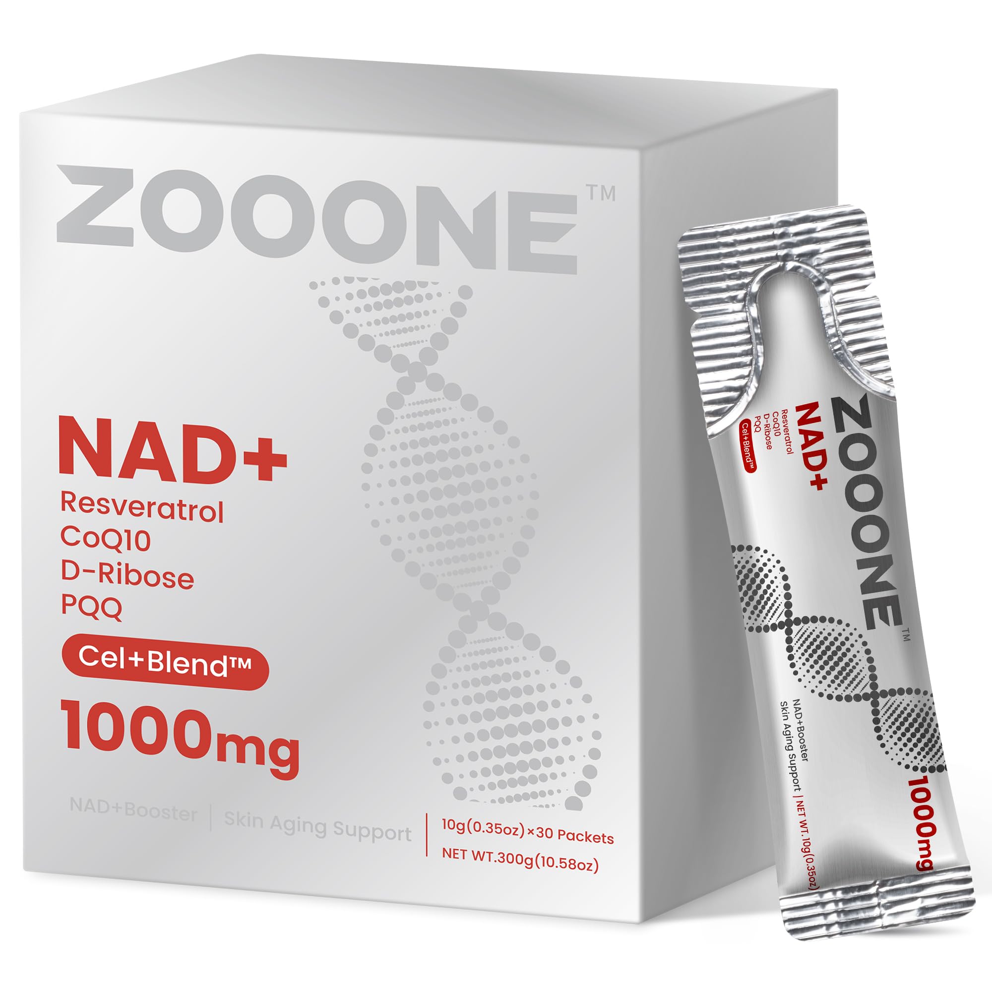 Zooone NAD+ Liquid Packets NMN with Resveratrol CoQ10

