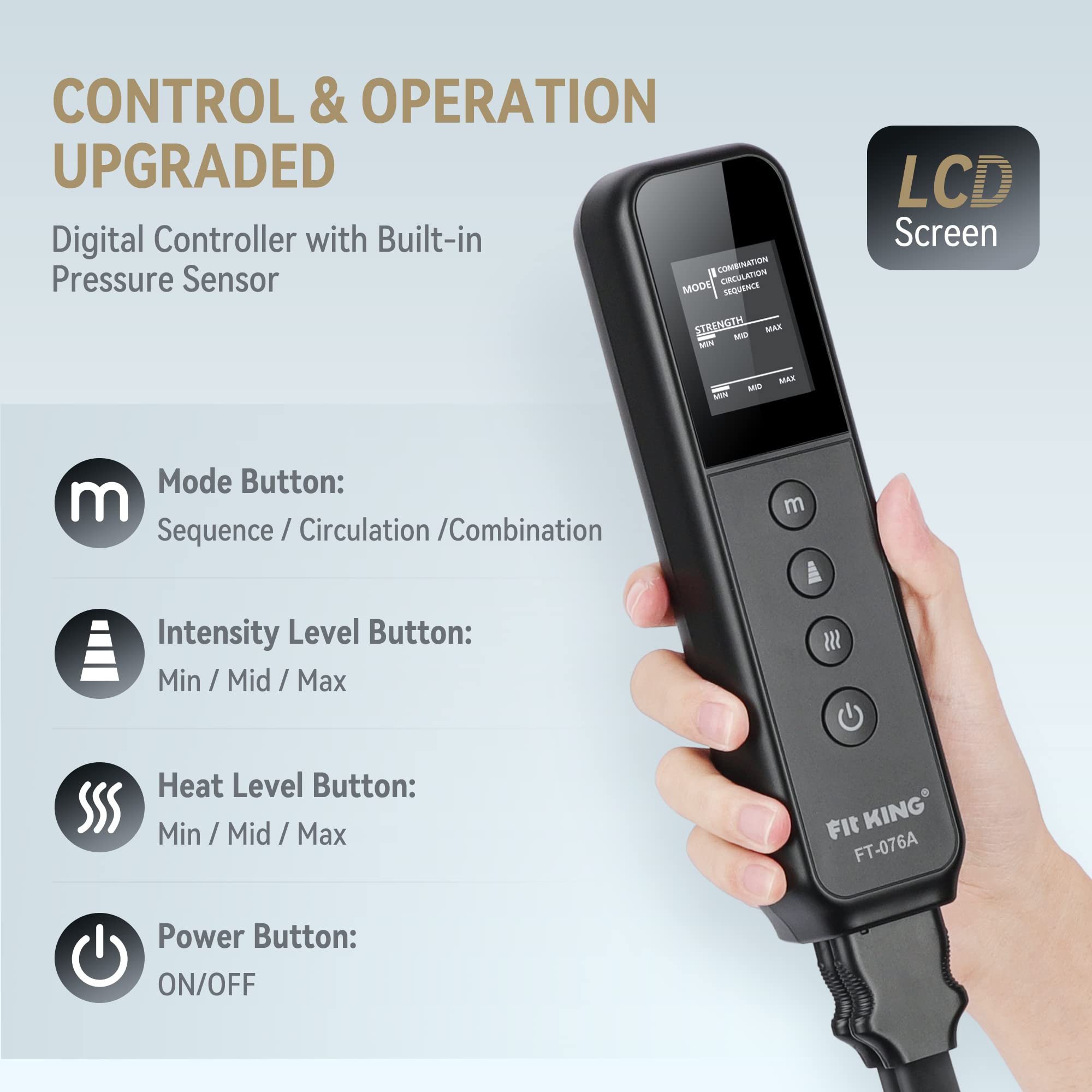 FIT KING Leg Massager with Air Compression LCD Display

