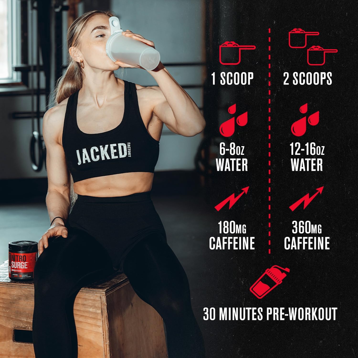 Jacked Factory Nitrosurge Shred Pre-Workout Powder | Energy


