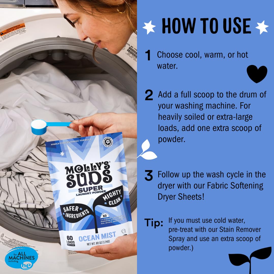 Molly's Suds Super Powder Detergent Extra Strength Laundry

