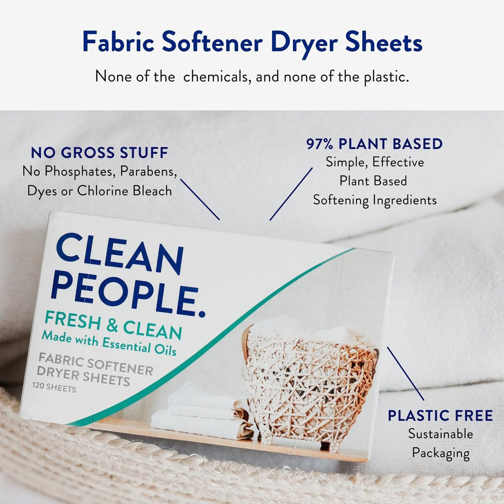 Fabric Softener Sheets by The Clean People - Vegan

