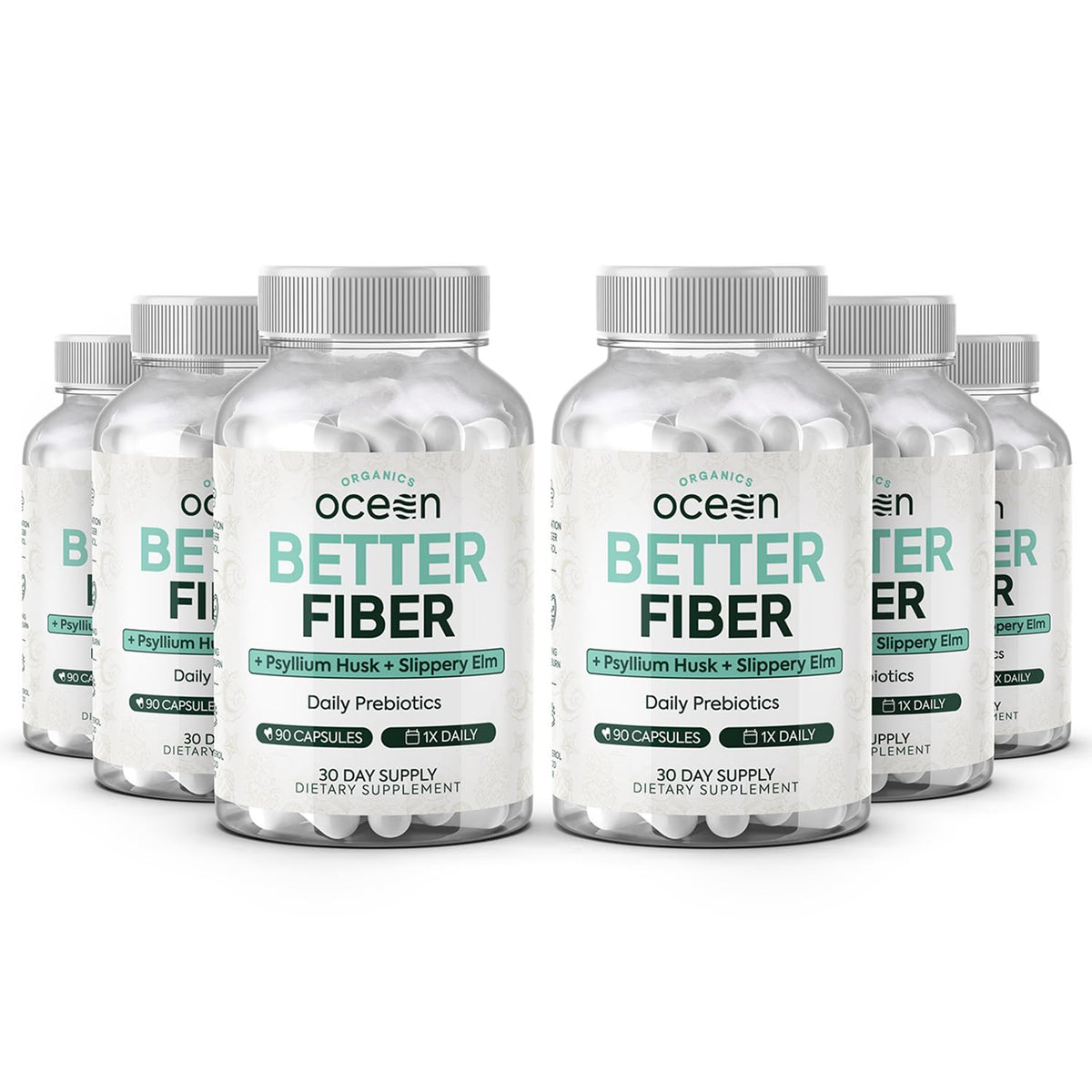 Organics Ocean Better Fiber Daily Fiber Supplement with Psyllium Husk, Slippery Elm & Aloe Ferox
