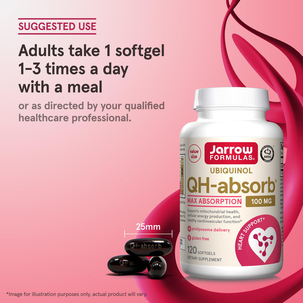 Jarrow QH-Absorb Ubiquinol 100 mg Softgels

