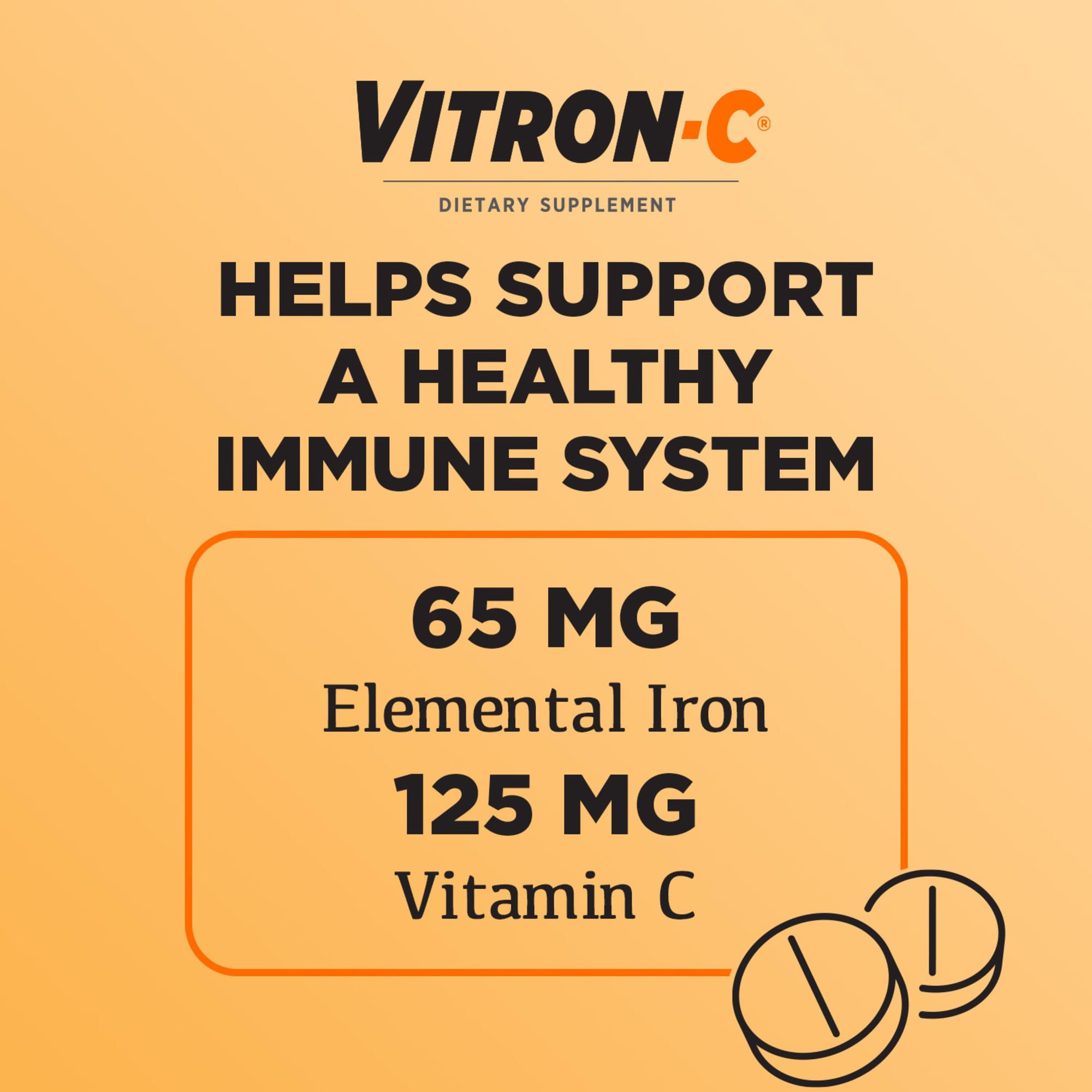 Vitron-C Iron Supplement with Vitamin C | High Potency

