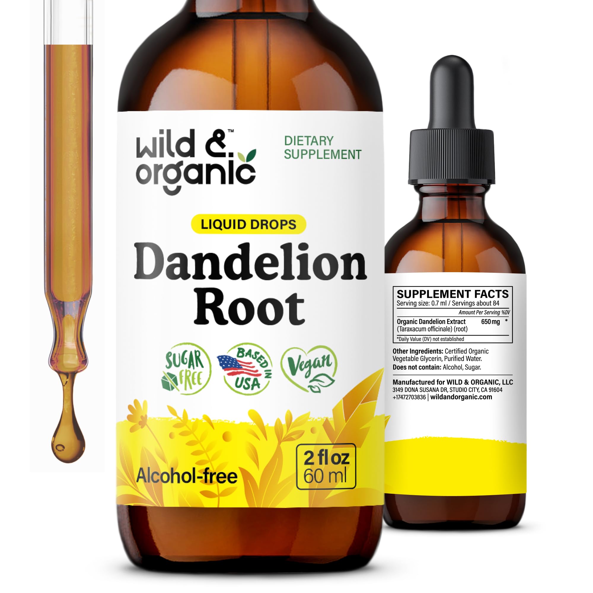 Dandelion Root Extract Drops - Wild & Organic Liver Support