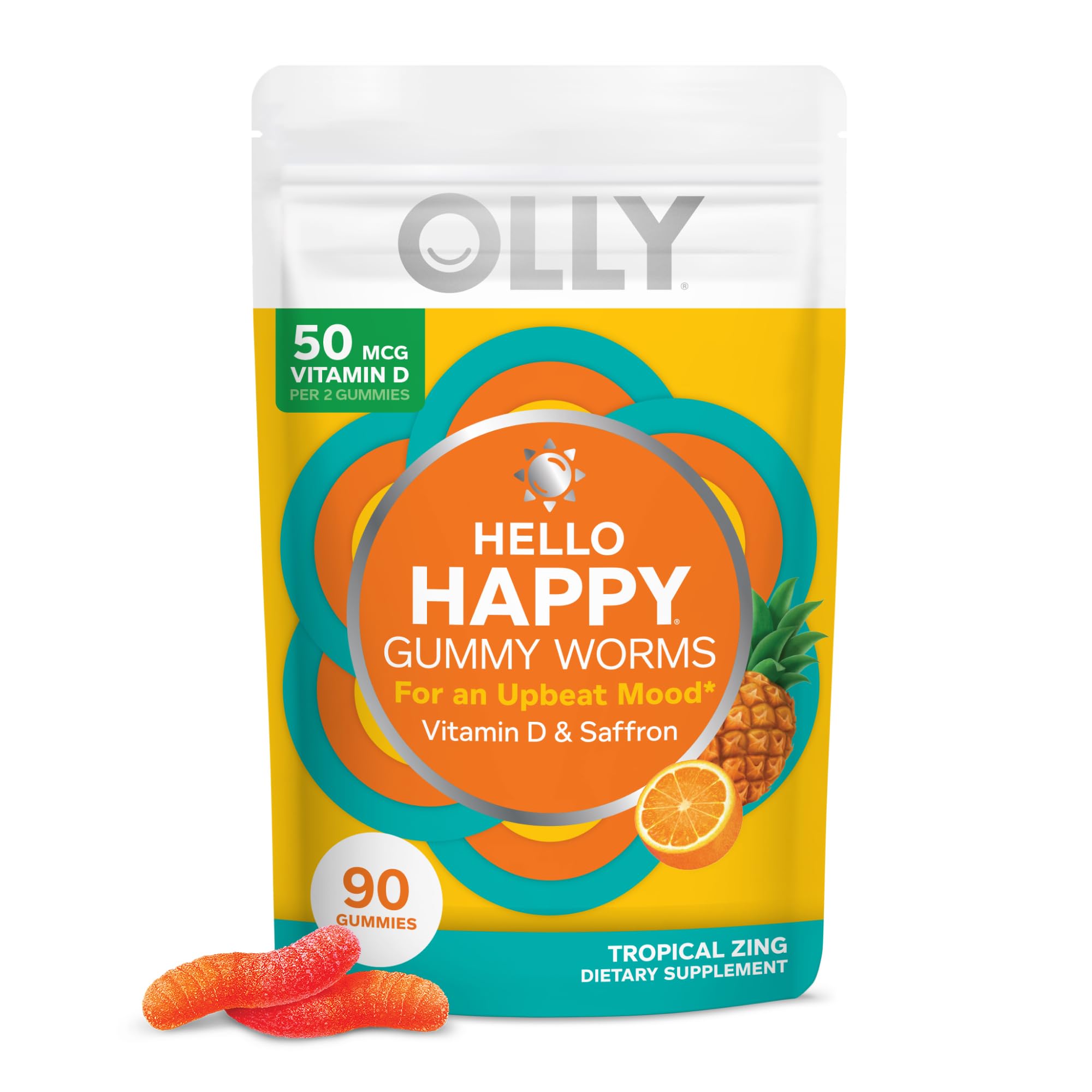 OLLY Hello Happy Gummy Worms Mood Support - Gluten Free

