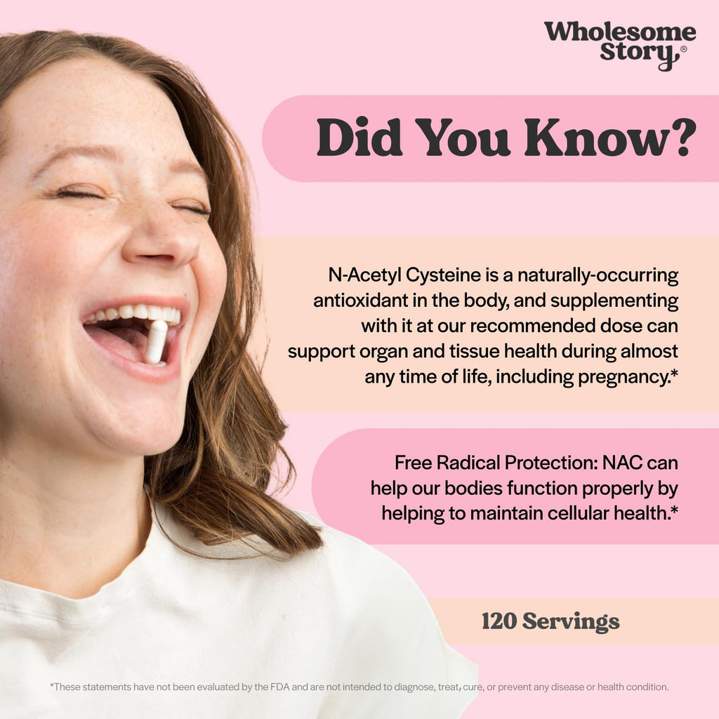 NAC 600 mg by Wholesome Story | Liver, Lung & Fertility

