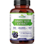 Zazzee Grape Seed Extract 50:1 | 95% Polyphenols | Vegan

