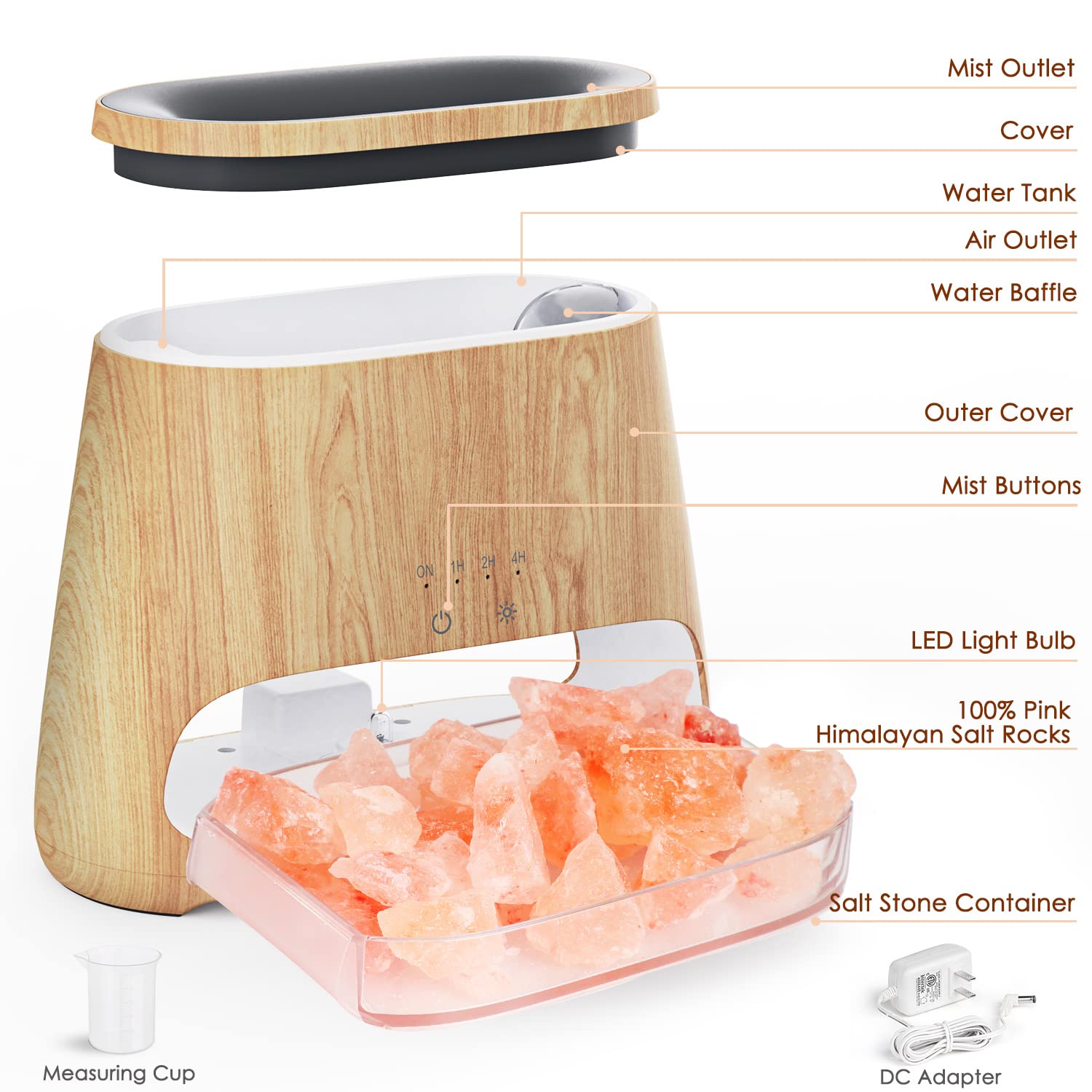 SALKING 2-in-1 Essential Oil Diffuser & Salt Lamp

