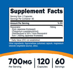 Nutricost Resveratrol 700mg Vegan Capsule Supplement

