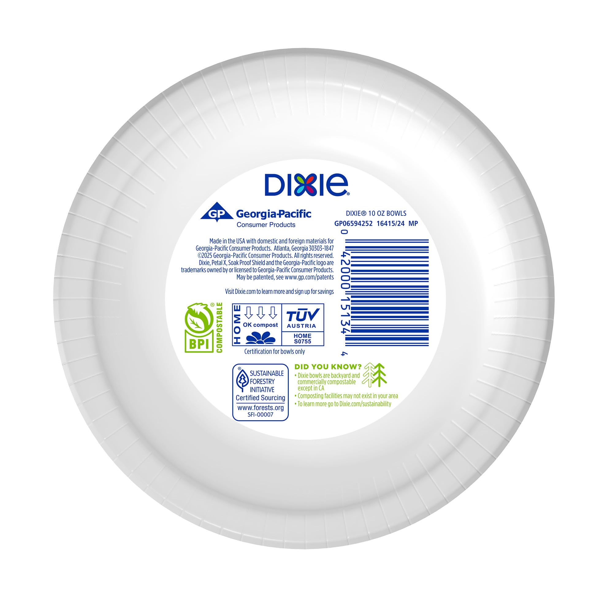 Dixie Disposable Paper Bowls - Microwave Safe Soak-Proof

