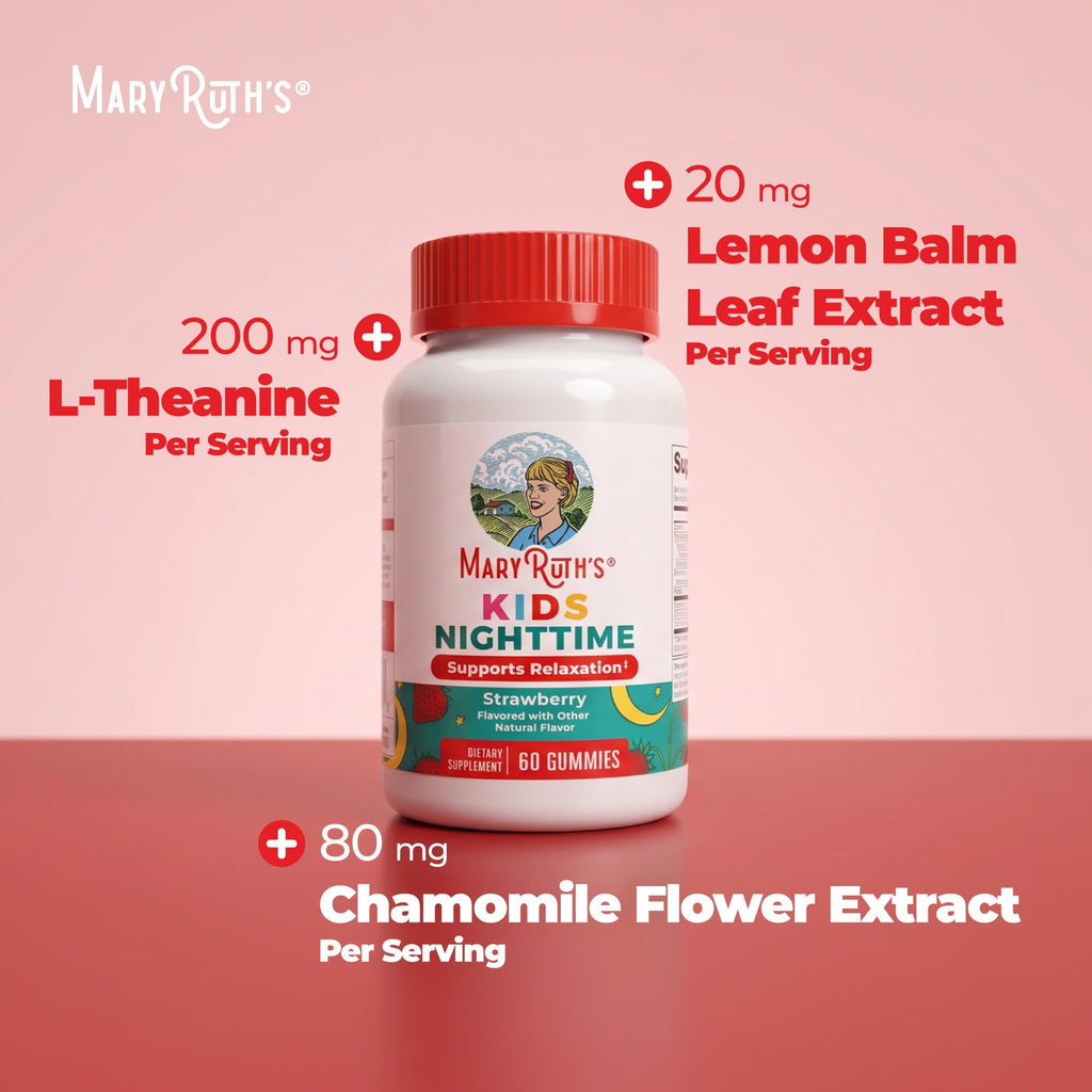 MaryRuth's Nighttime Gummies | Sugar Free L-Theanine Chamomile Lemon Balm

