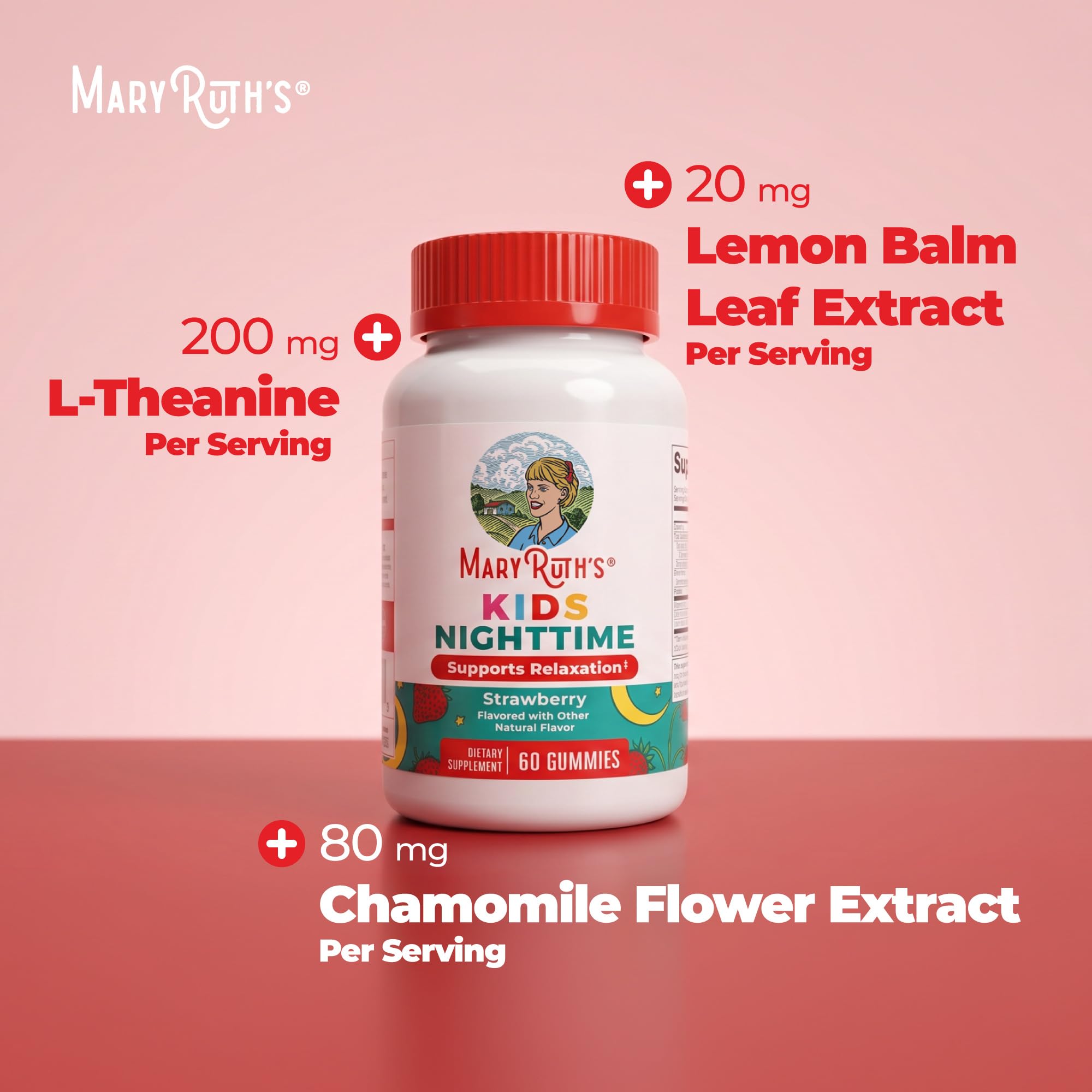 MaryRuth's Nighttime Gummies | Sugar Free L-Theanine Chamomile Lemon Balm

