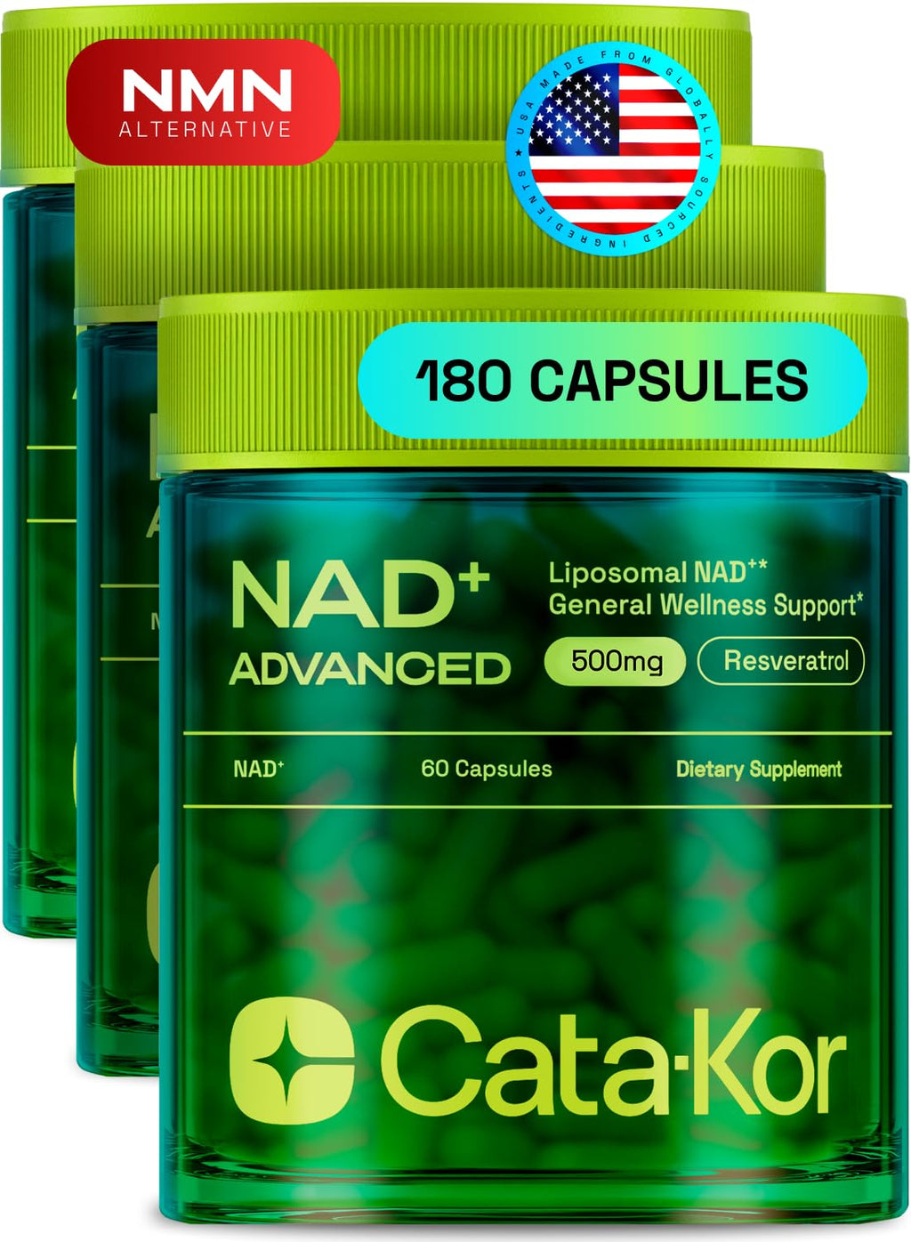 Cata-Kor Liposomal NAD Supplement with Resveratrol – Advanced NAD+ Support