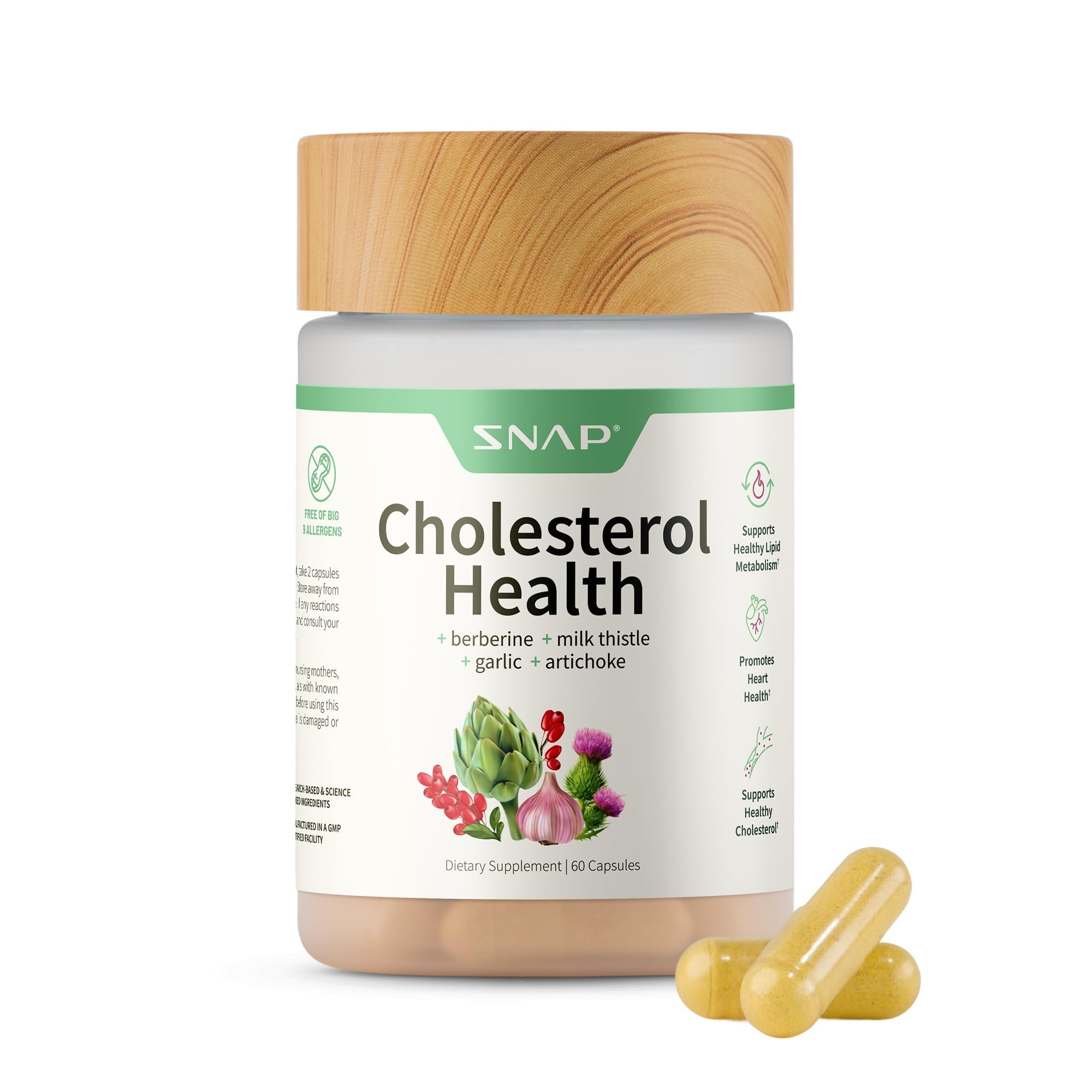 Snap Supplements Dietary Supplement for Heart & Digestion

