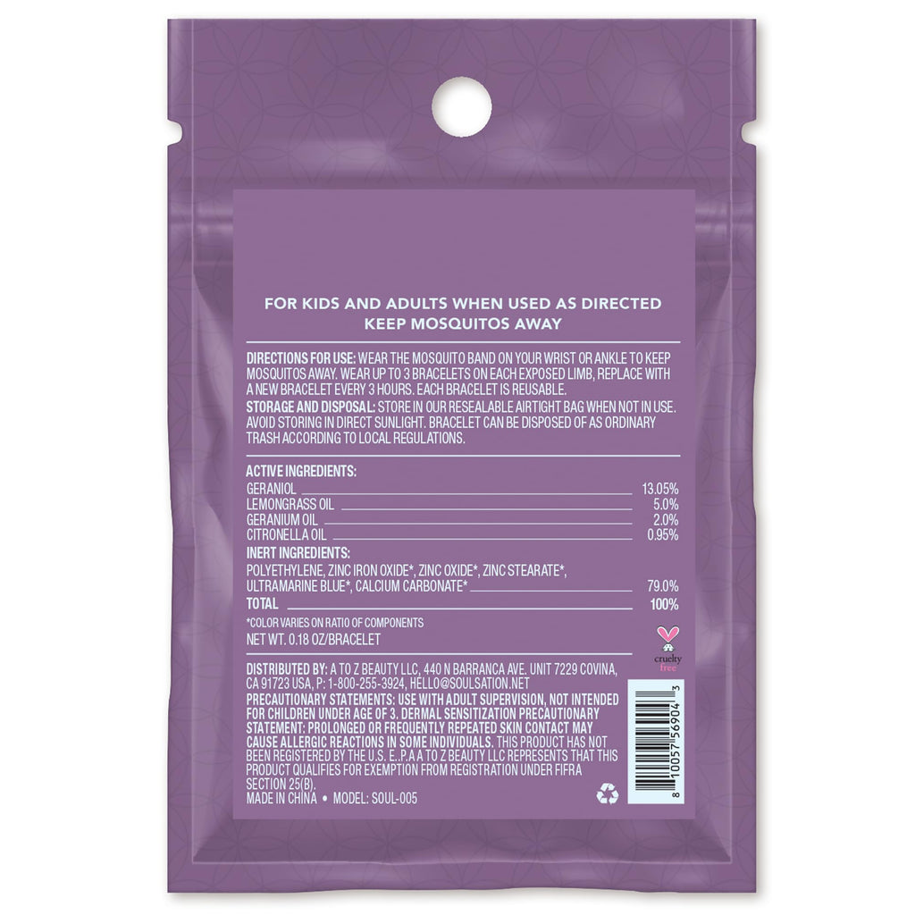 SoulSation Mosquito Repellent Bracelets DEET-Free All Ages

