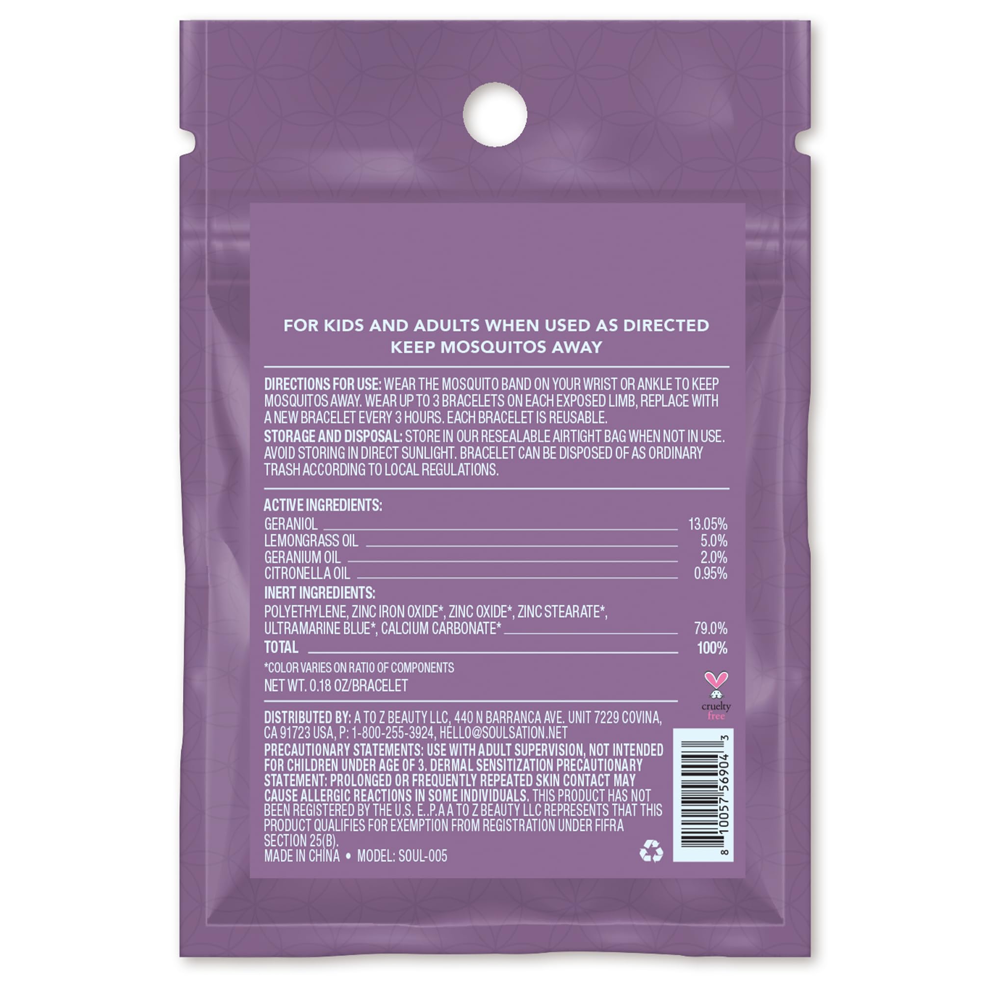 SoulSation Mosquito Repellent Bracelets DEET-Free All Ages

