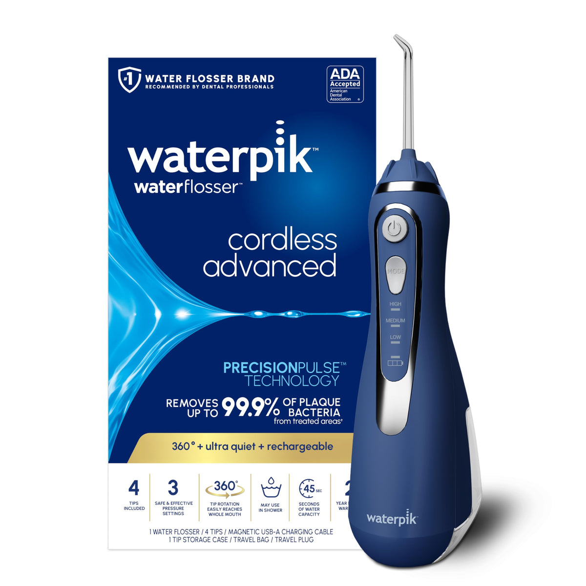 Waterpik Cordless Advanced 2.0 Water Flosser for Teeth and Gums