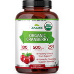 Zazzee USDA Organic Cranberry Extract 25:1, 500 mg Capsule


