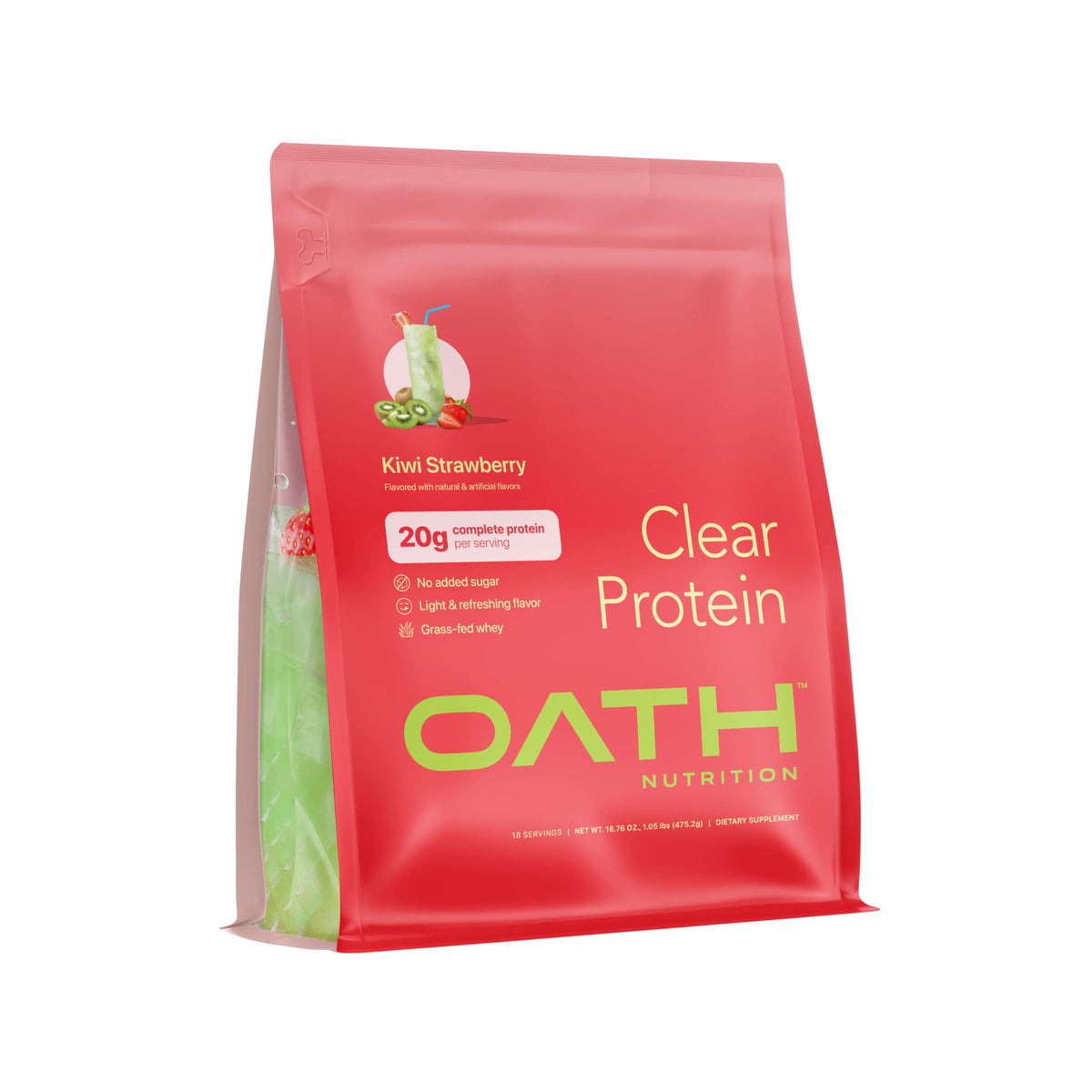 Oath Clear Whey Isolate Protein Powder - 20g Protein, No Added Sugar, Grass-Fed