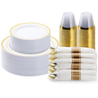 BESTVIP Disposable Plastic Dinnerware Set for Parties