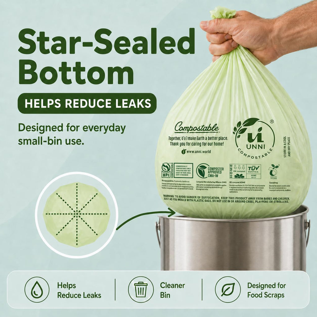 Unni Compostable Trash Bags - Extra Thick Liners

