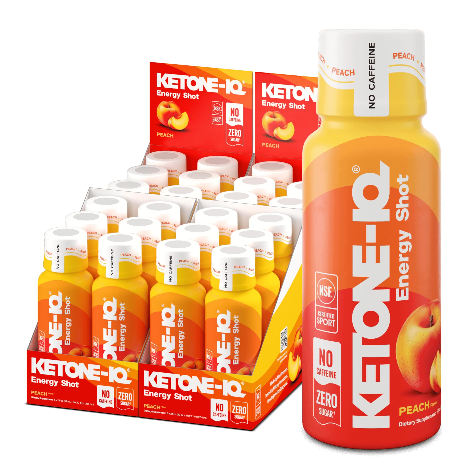 Ketone-IQ No Caffeine Exogenous Ketones Energy Shots – 10g Ketones, Sugar Free