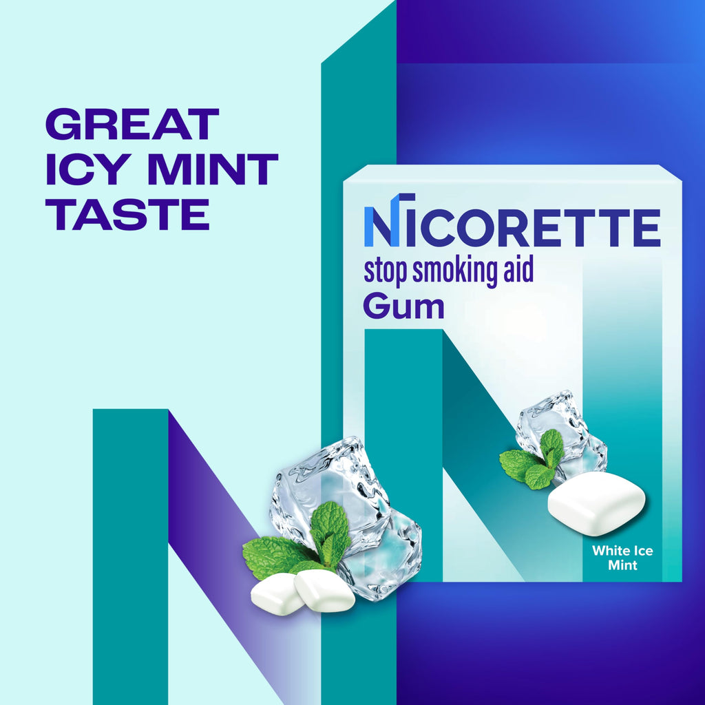 Nicorette Nicotine Gum 2 mg Stop Smoking Aid

