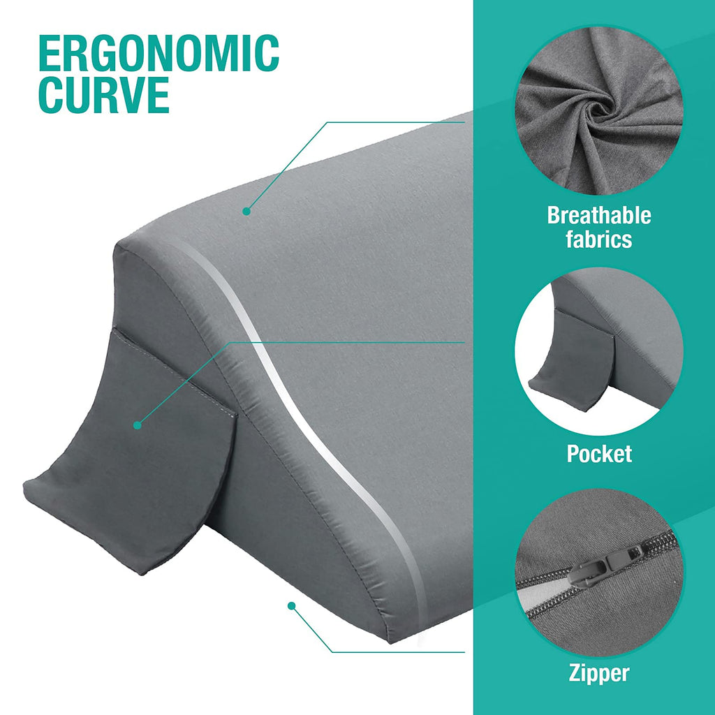 Vekkia Bed Wedge Pillow Gap Filler Headboard Stop Pillow Slips

