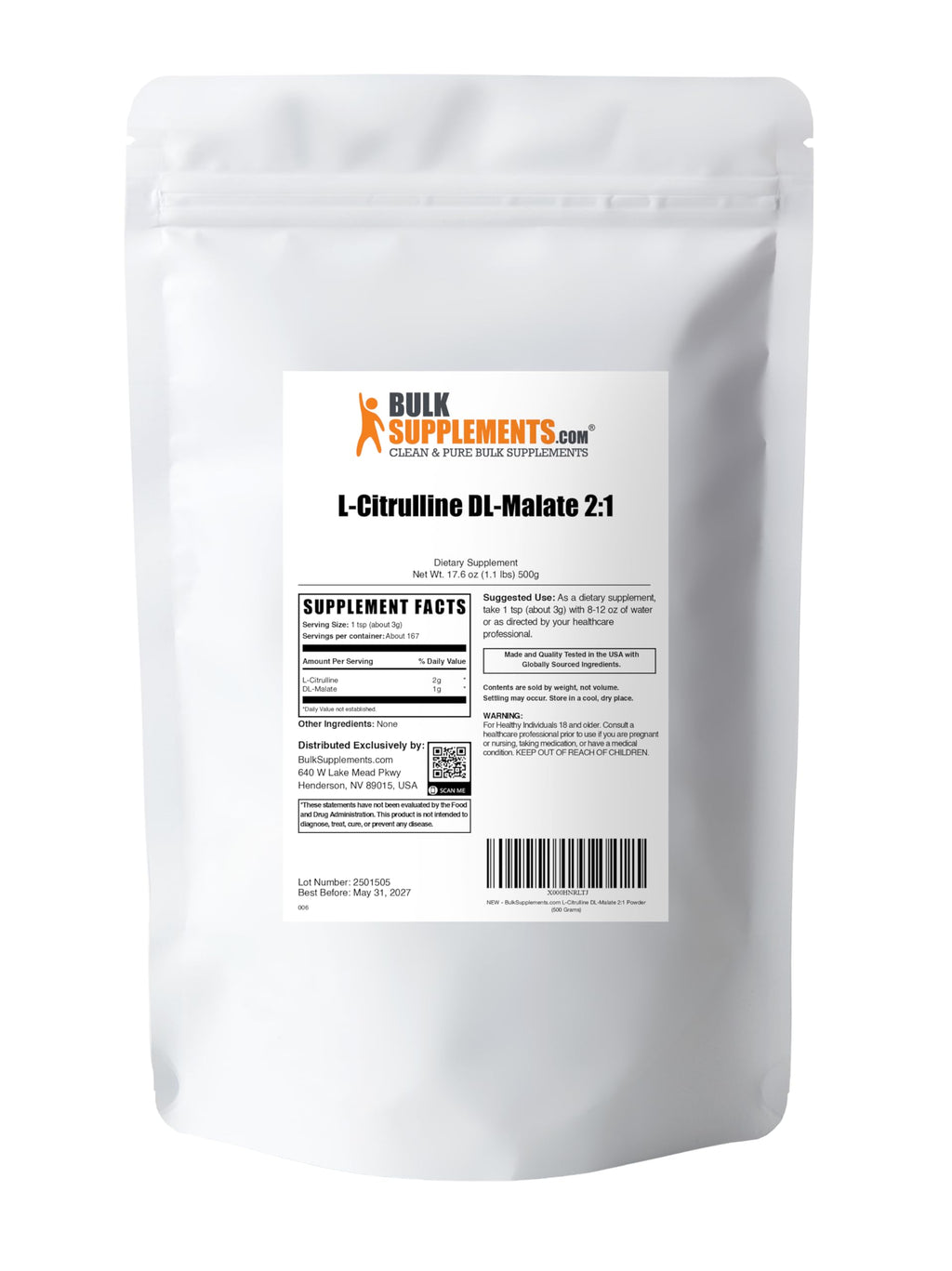 BulkSupplements L-Citrulline Malate 2:1 Powder

