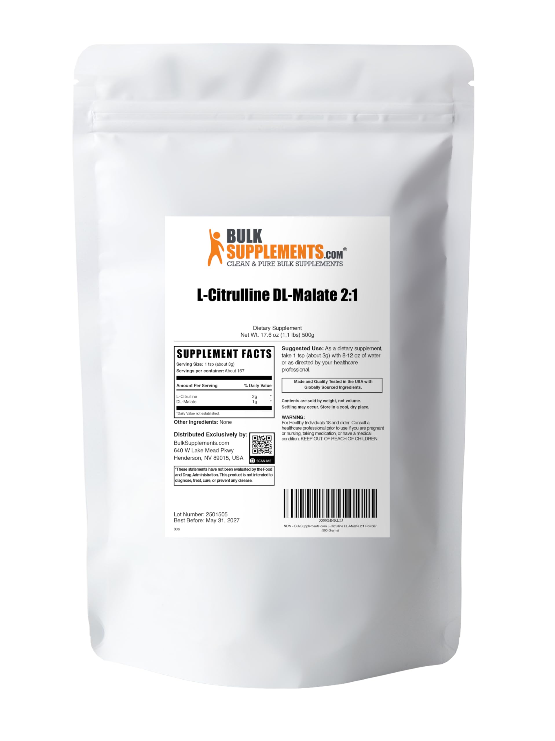 BulkSupplements L-Citrulline Malate 2:1 Powder


