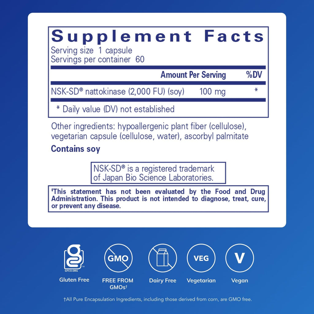 Pure Encapsulations NSK-SD Nattokinase - Supports Circulation

