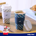 JOLLY CHEF Disposable Coffee Cups with Lids, Sleeves & Stirrers

