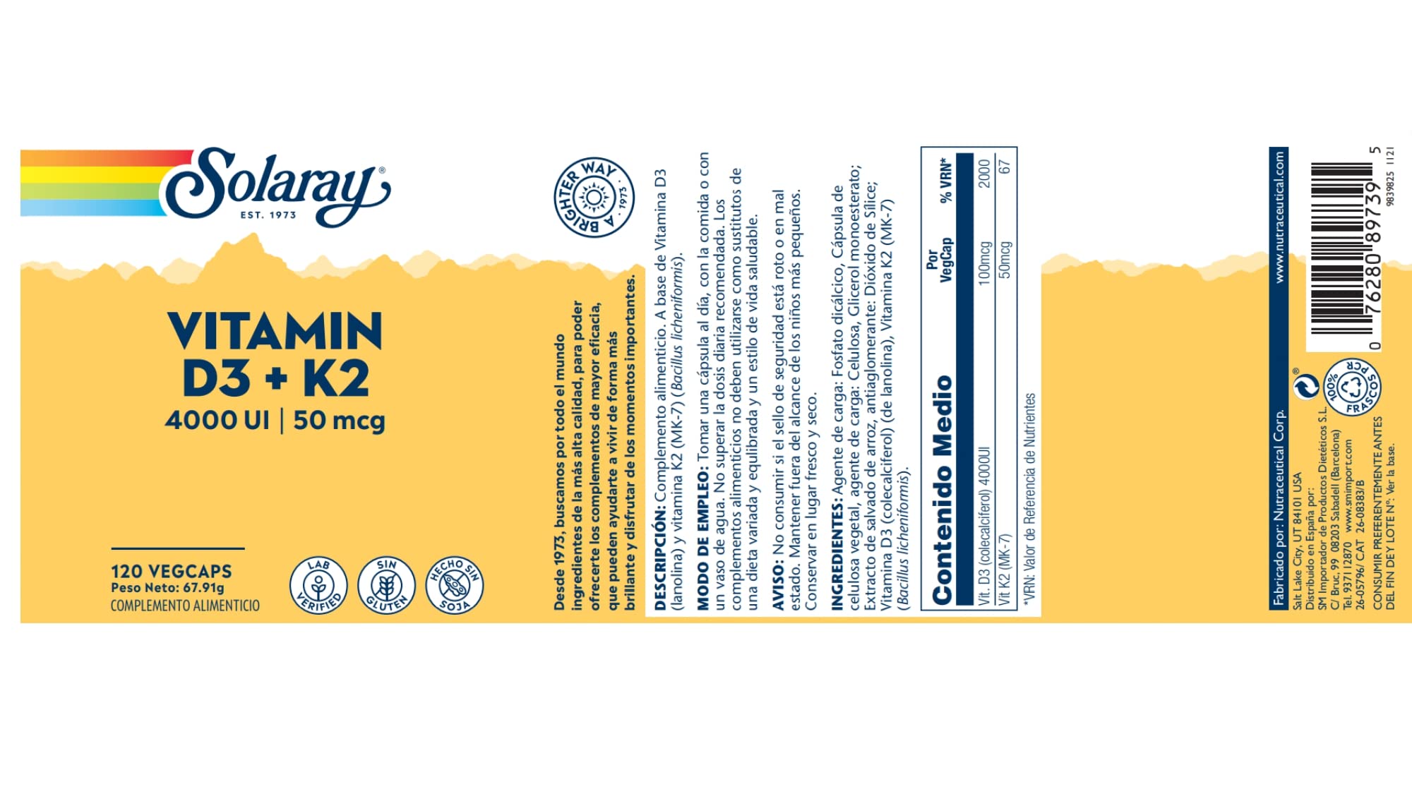 Solaray Vitamin D3 K2 Supplement | Bone Health & Immunity

