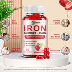 ZHPHK Iron Gummies – 65mg Iron with Folate, Gluten-Free

