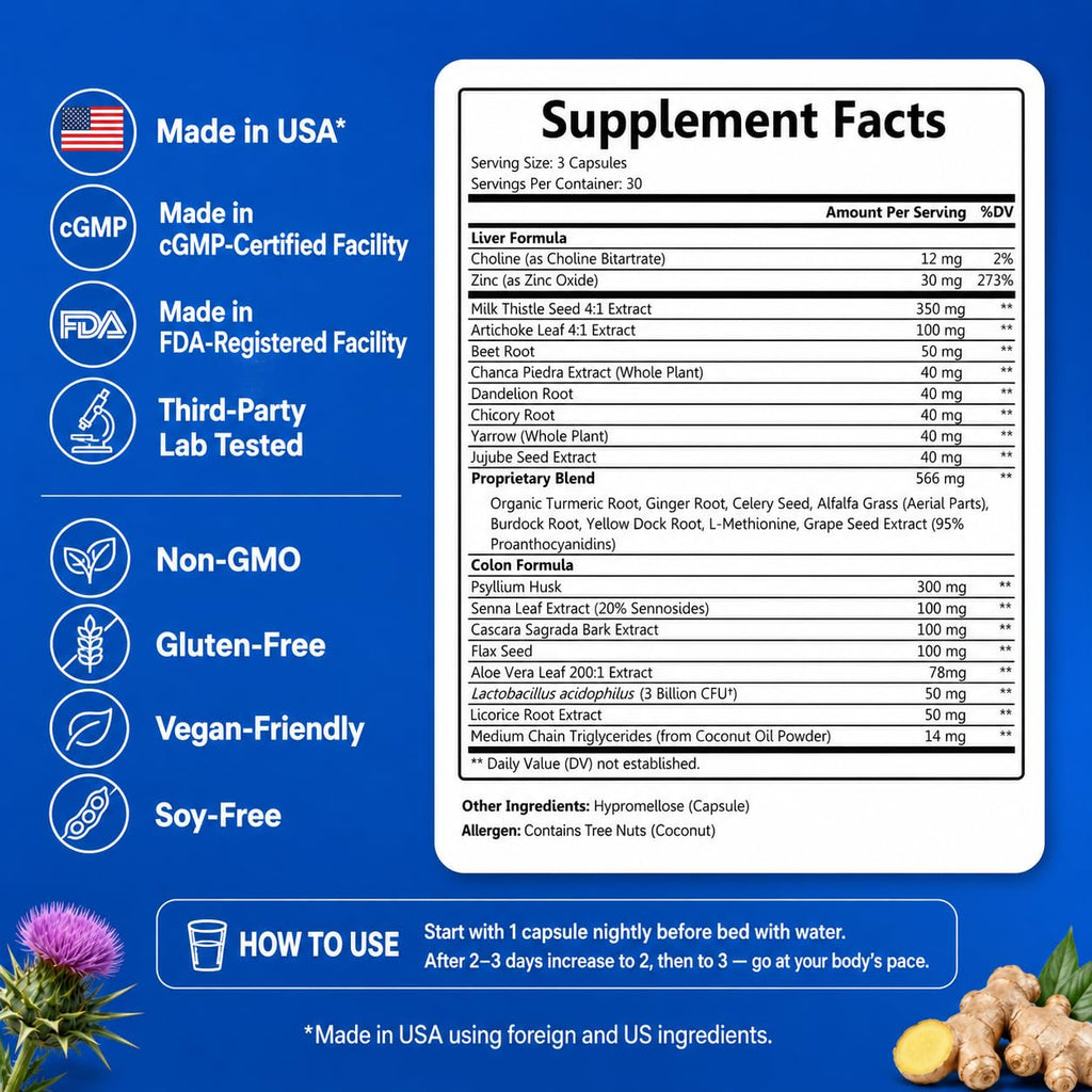 Nutreb Liver & Colon Cleanse - Liver Detox & Colon Support

