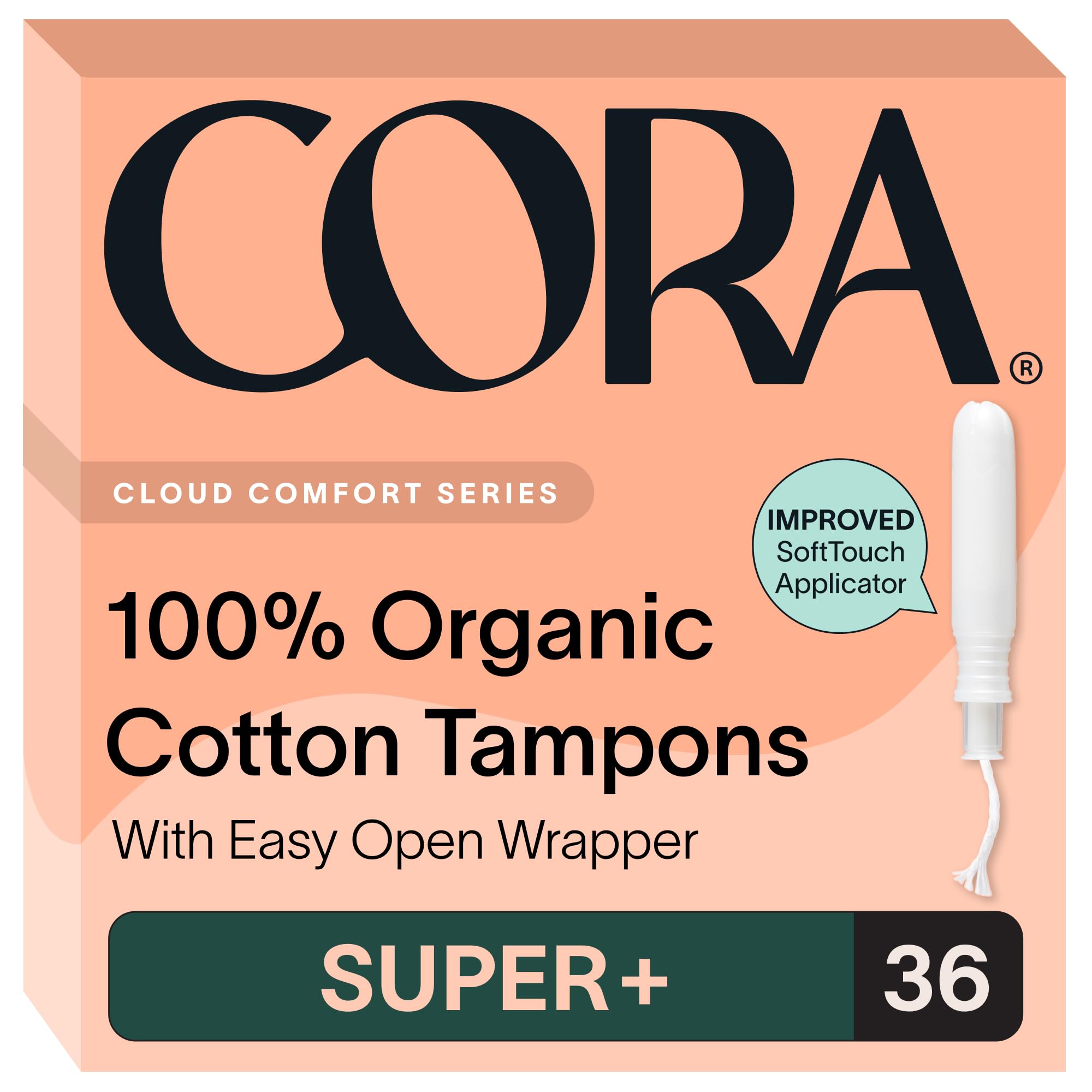 Cora Organic Cotton Feminine Care with Easy-Grip Applicator