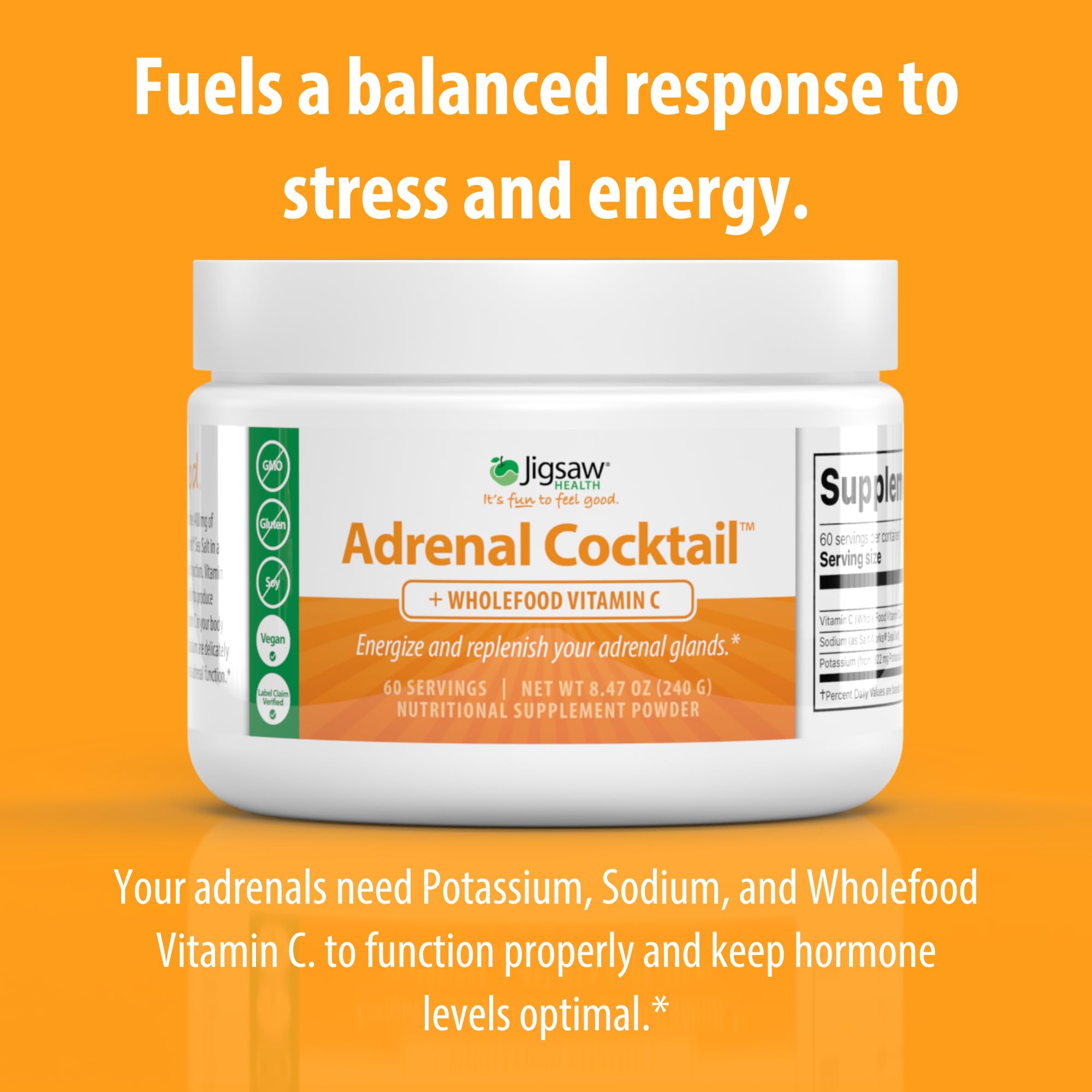 Jigsaw Health Adrenal Cocktail with Wholefood Vitamin C

