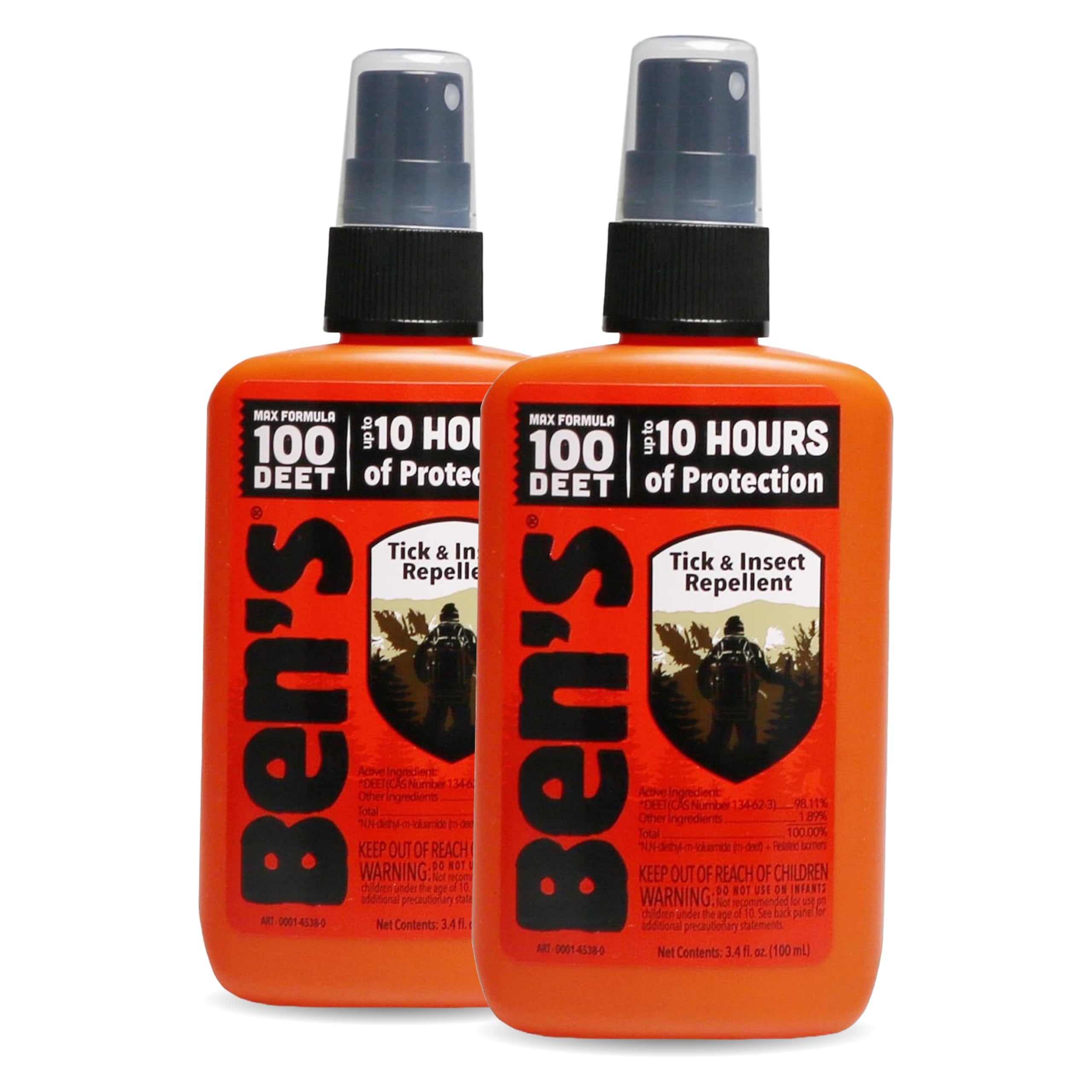 Ben's 100 Tick & Insect Repellent Pump Spray - Alcohol-Free DEET Insect Repellent