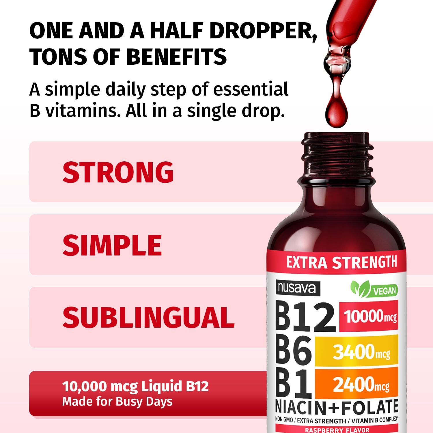 Vitamin B12 Sublingual Liquid - Extra Strength B Complex

