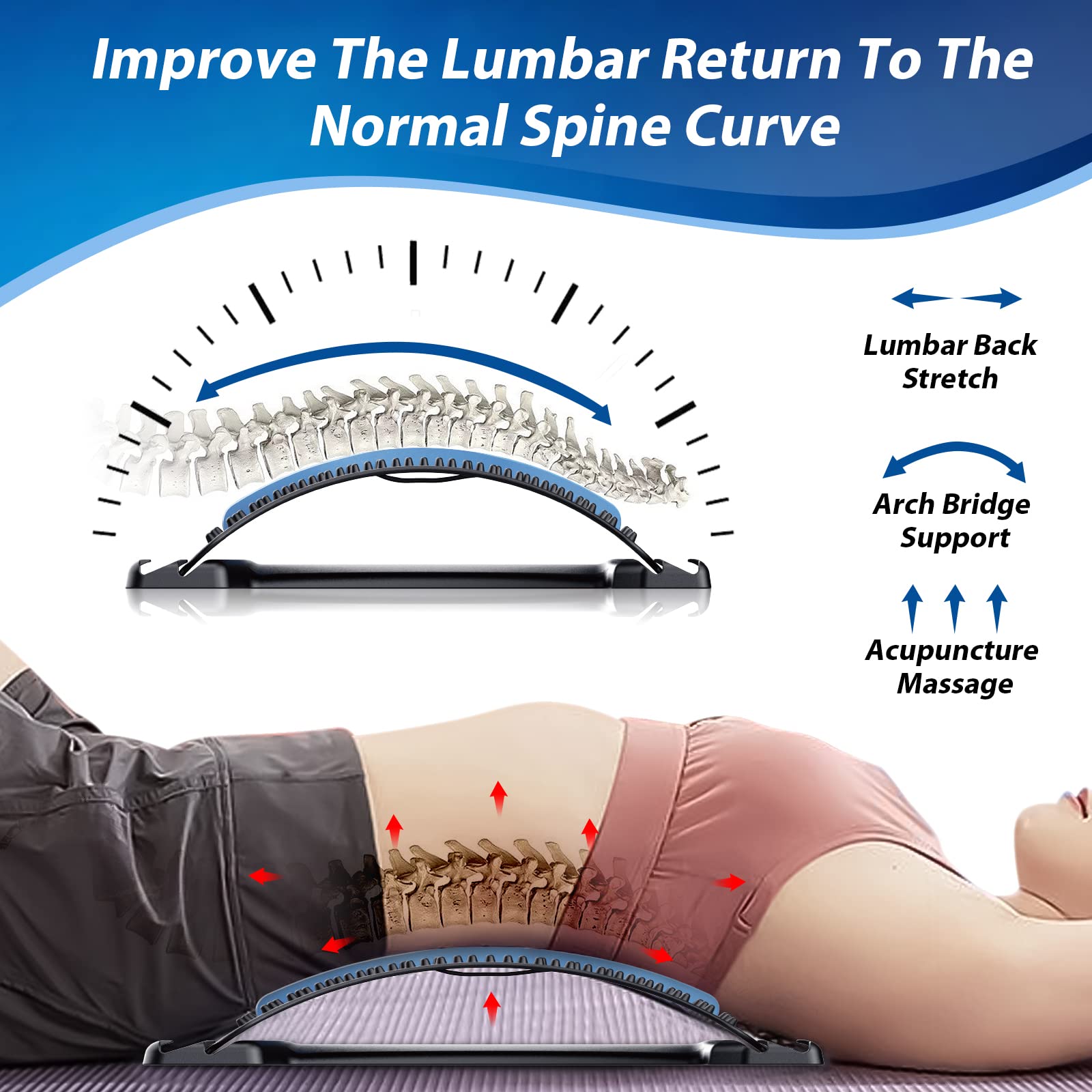 MINOLL Back Stretcher - Lumbar Arch for Pain Relief

