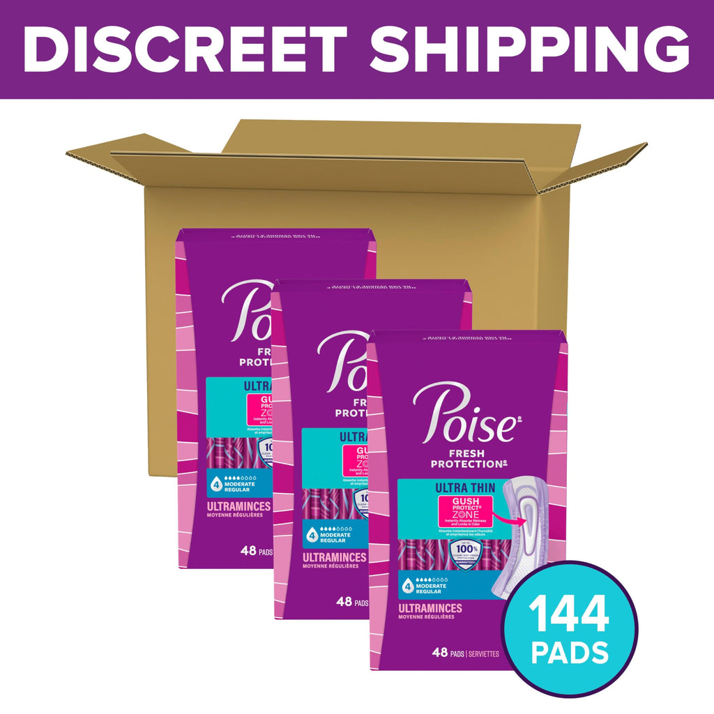 Poise Ultra Thin Incontinence Pads GushProtect Zone

