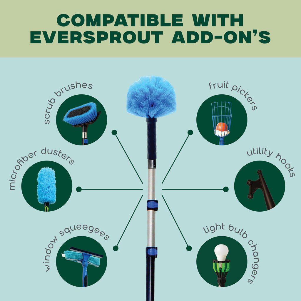 EverSprout Telescoping Cobweb Duster with Extension Pole

