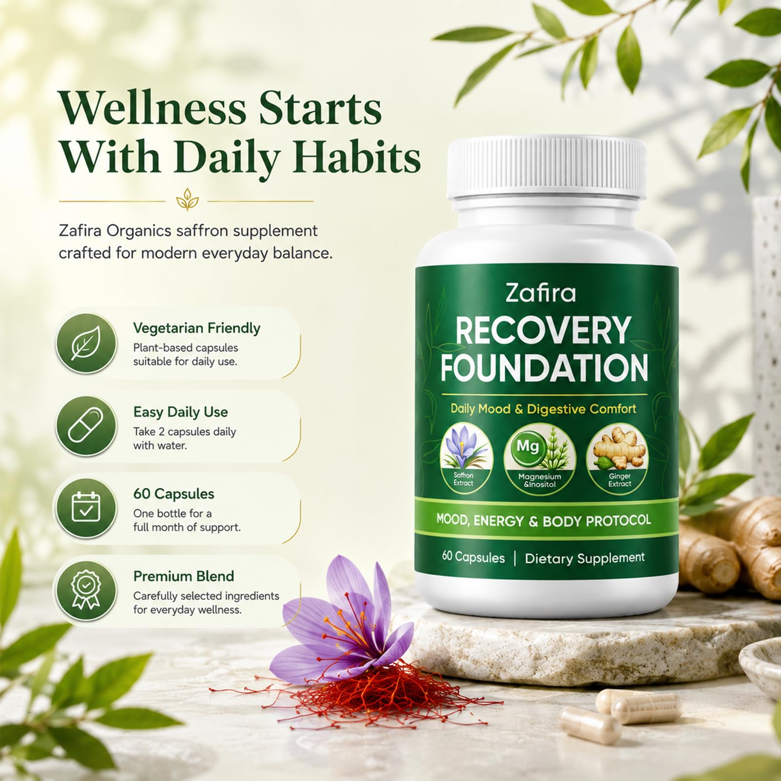 Zafira Organics Saffron Supplements for Daily Wellness

