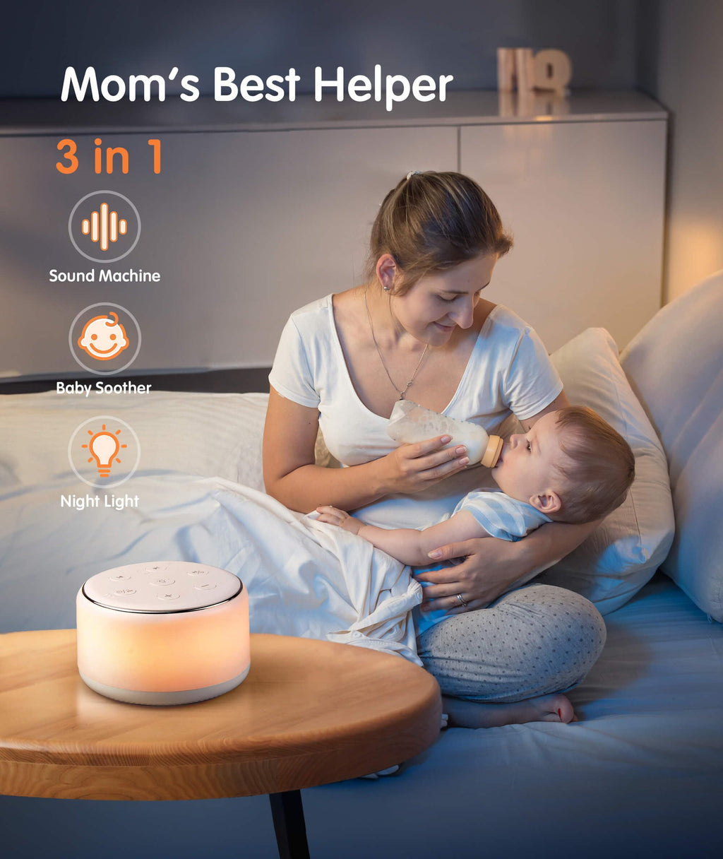 FamiSym Noise Machine for Sleep – 34 Sounds, Rechargeable

