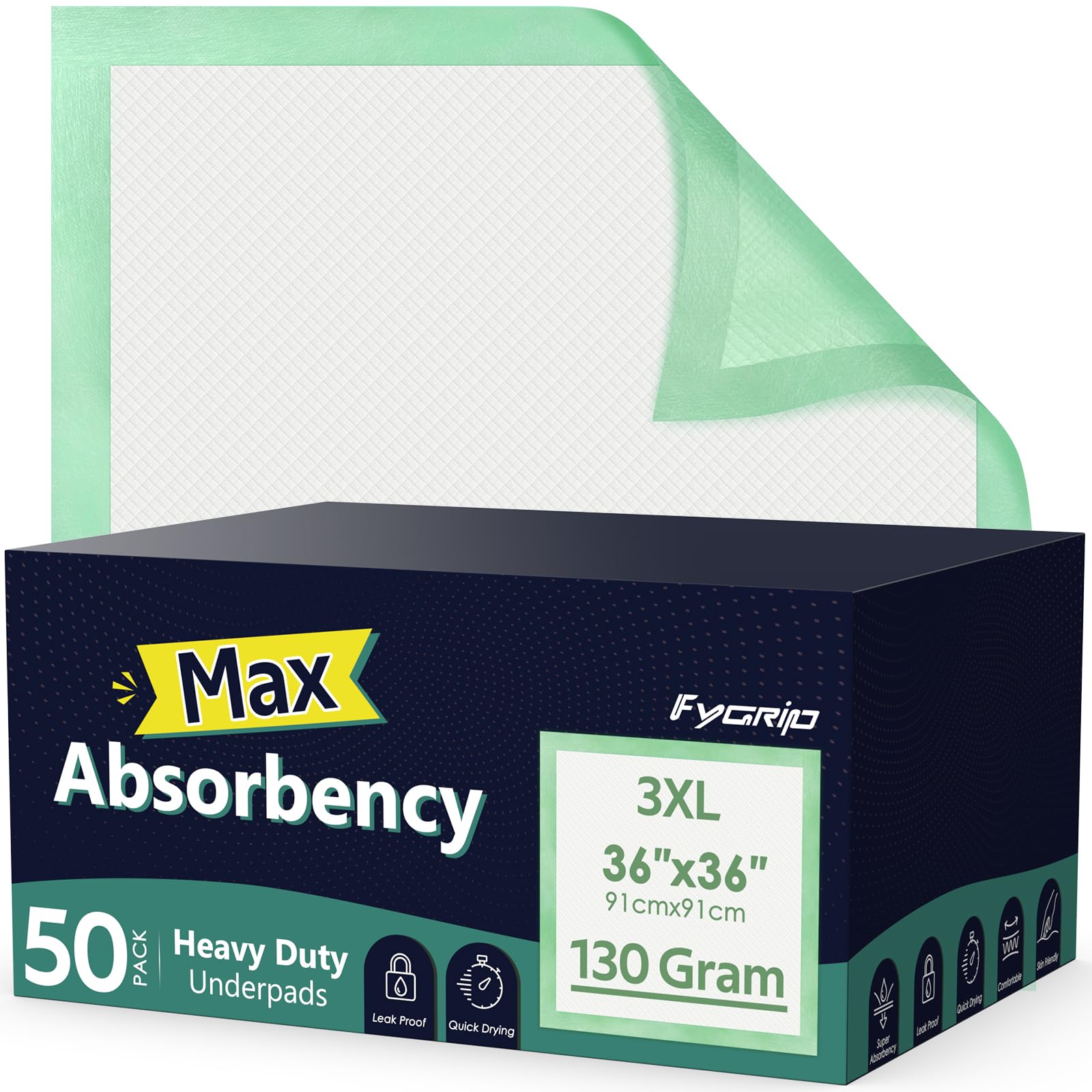 Fygrip Hospital-Grade Disposable Underpads | 5-Layer

